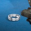 TUNGSTORY Mens Tungsten Wedding Bands Silver Rings 6mm Double Groove