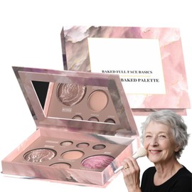 All-in-one Baked Palette Makeup Set, Cosmetic Make Up Baked Starter Kit, Includes Blush, Bronzer, 2 Highlighters and 3 Eyeshadows, Makeup Kit Gift for Women