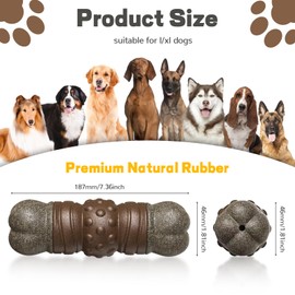YUWJOOWEE Sonable Dog Toys Indestructible, Brown Indestructible Dog Toys, Interactive Dog Toys, Dog Birthday Present, Dog Chew Toys, Tough Dog Toys for Large Dogs, Chew Toys for Dogs, Large Dog Toys