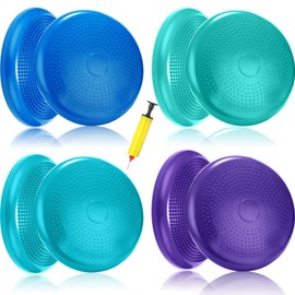 Sotiff 4 Pcs Wiggle Seat Flexible Inflated Wobble Cushion Stability Balance Pad Balance Disc Sensory Seat for Kids Men Women Physical Therapy Fitness Exercise Home School 13.4 Inch (Fresh Color)