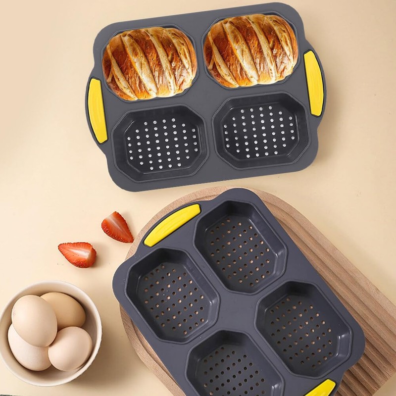 Greyoe Baguette Baking Tray, Bun Baking Mould, Baguette Baking Tray,