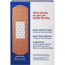 BAND-AID TOUGH STRIPS Bandages 5 X Stronger 20 ALL ONE SIZE