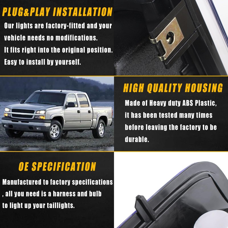 Boine Tail Light Compatible With 1999-2006 Chevy Silverado 1500 2500