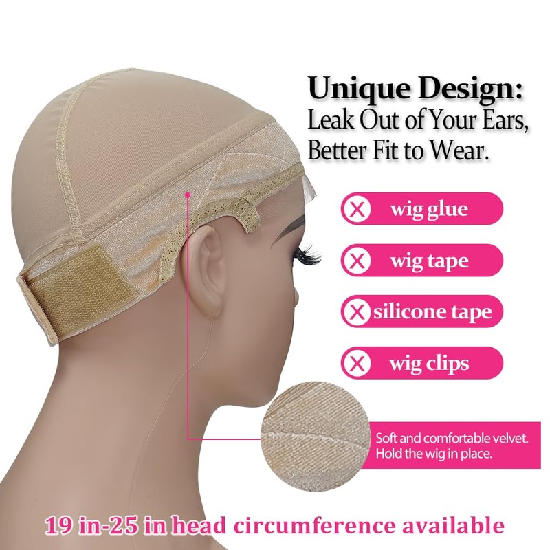 Labhairs Wig Grip Cap for Women - Non Slip, Adjustable