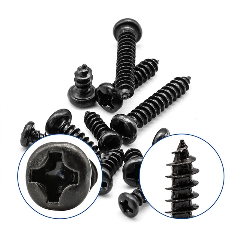 PENGLIN 450pcs Pan Head Tapping Screws M2.3 M2.6 M3 Black