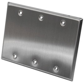 Seismic Audio SA-PLATE13 Stainless Steel Blank 3 Gang Wall Plate with for Cable Installation