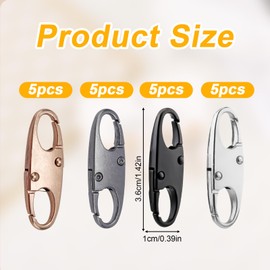 lasuroa 20pcs Zipper Clips Anti Theft, Double Opening Small S Carabiner Zipper Pull Lock Theft Clasp Accessories for Backpacks Purses Luggage Suitcase Handbags Keys (4 Colors)