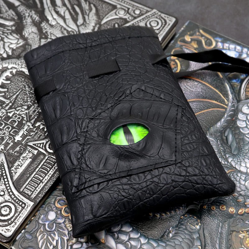 Haxtec Dragon Eye Dice Bag Drawstring Leather DND Dice Bag