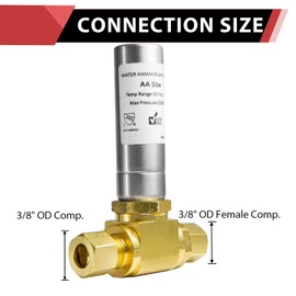 EFIELD MH-231-2-FM Tee Stainless Steel Water Hammer Arrestor,3/8" OD Comp. X 3/8" OD Female Comp. For Dishwasher Connection