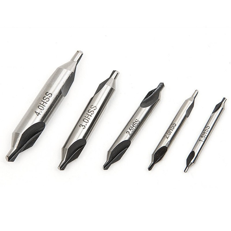 Malayas 5PCS HSS Lathe Mill Center Drill Countersink Bit Tooling