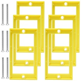 Wawory 1/4" Single Gang Electrical Box Extenders - UL Listed Outlet Switch Extenders with Plastic Housing, Yellow Surface-Mount Spacers (6 Pack) for Switches & Receptacles