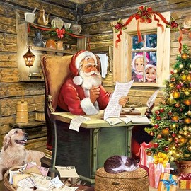 40x Napkins Santa's Mail Christmas Table Decoration Santa Claus Decorative Christmas Lunch Napkin