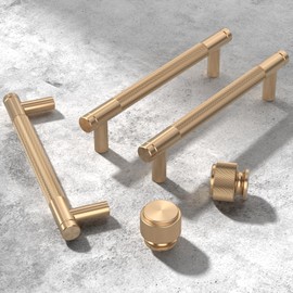 Cosycove 10 Pack Champagne Bronze Knurled Kitchen Cabinet Knobs, Cupboard Handles Kitchen Cabinet Hardware for Bathroom Cupboard Drawer Knobs Dresser Knobs