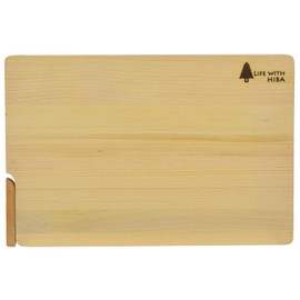 Umezawa 205612 Aomori Hiba Wooden Cutting Board with Stand, Medium, 12.6 x 8.7 x 0.6 inches (32 x 22 x 1.5 cm), Made in Japan