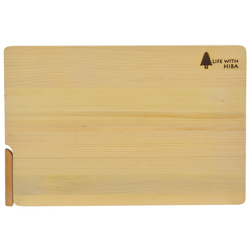 Umezawa 205612 Aomori Hiba Wooden Cutting Board with Stand, Medium,