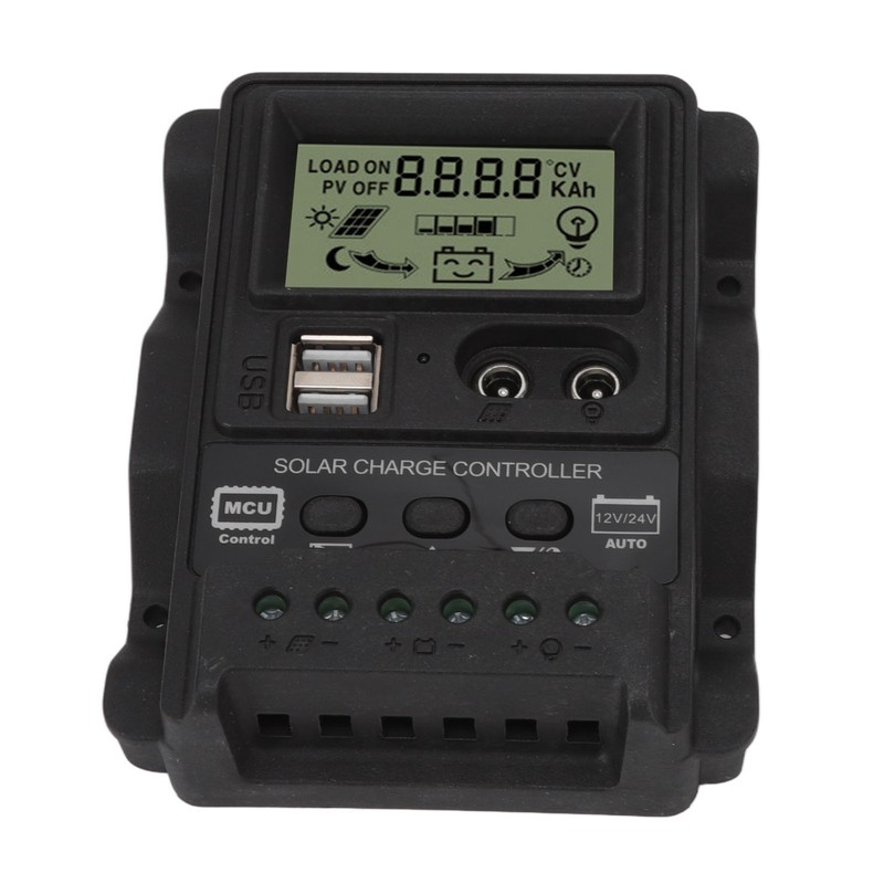 K1688 Solar Charge Controller PWM Dual DC with Black Shell