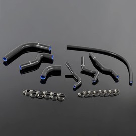 PIT66 Silicone Radiator Hose Kit,Compatible with 1986-1995 Suzuki Samurai 1.3L Black with Clamps