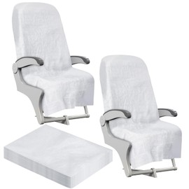 SmoothNovelty 10 Pack Disposable Airplane and Public Thickened Seat Cover Non-Woven Fabric Safety Protection Seat Cover Safety Protection Protector for Train (59.06 x 23.62 Inches,White)