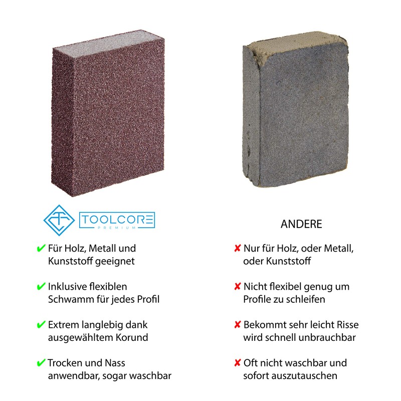 TOOLCORE® Sanding Sponge Set – XXL | 8 Pieces -