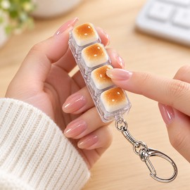 Bread Fidget Keychain for Everyday Use – Clickable Keyboard Keycaps for Tactile Fun and Passing Time