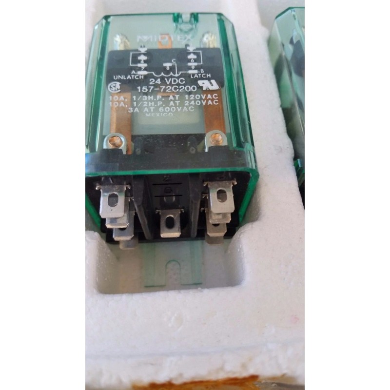 MIDTEX 157-72C200 24VDC DPDT 10A Latching Relay *New* S1AB