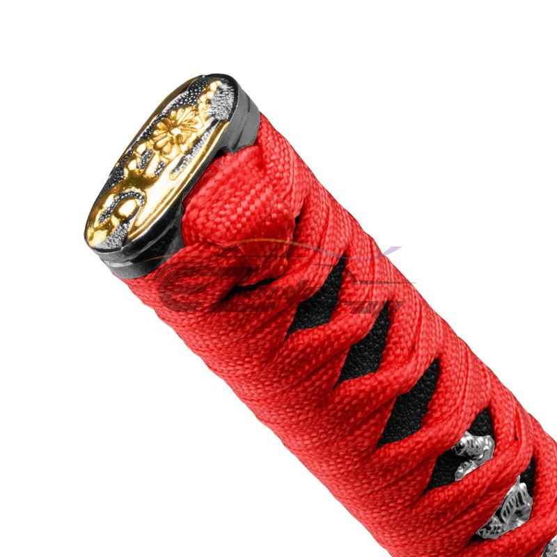 EZAUTO WRAP 26cm Red Black Shift Knob Samurai Sword Alloy