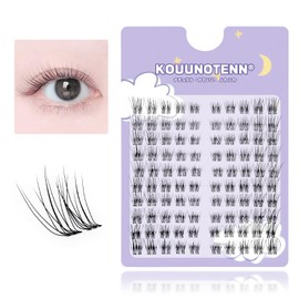 KOUUNOTENN Natural False Eyelashes, Upper Eyelashes, Lower False Eyelashes, Bunched, False Eyelashes, Bunch Lashes, Thin Handmade False Eyelashes, Natural Idol Group Style False Eyelashes, Thin Makeup