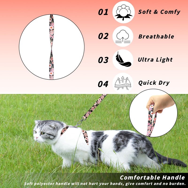 Seyezo Cat Harness and Leash Set, Adjustable Kitten Harness Escape