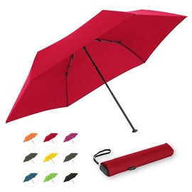 Doppler Pocket Umbrella Zero, 99 Flat I Ultra Light Umbrella in Fiery Red I Small Umbrella I Mini Umbrella I Easy to Open I Flat & Compact I Pocket Umbrella Windproof