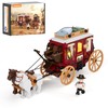 Lumibricks Western Stagecoach Lighting Building-Bricks Set - Old West Carriage