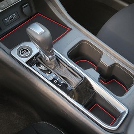 Auovo Center Console Mats for Nissan Sentra Accessories 2020-2024 Vehicle Cup Holder Inserts Center Console Liner Door Pocket Liner Mat Pad Premium Custom Interior(13pcs, Red)