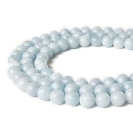 150pcs 8mm Aquamarine Beads Natural Gemstone Beads Round Loose Beads for Jewelry Making
