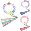 SUSOYAOCHEN Silicone Beaded Bracelet Keychain Car Beaded Key Ring Bangle
