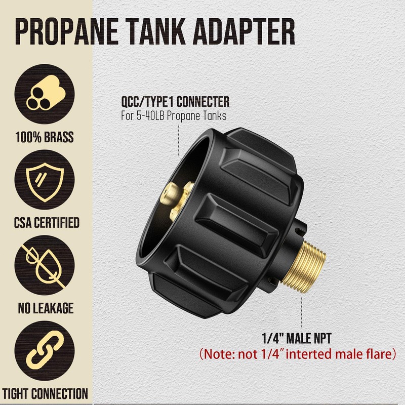 2PCS QCC1 Propane Tank Adapter Gas Fitting to 1/4 Inch