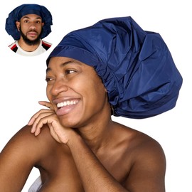TTAT Shower Cap Jumbo Size for Men & Women With Afro, Long Dreadlocks, Locs, Box Braids, Voluminous & Long Hair, Waterproof, Washable, Reusable & Adjustable