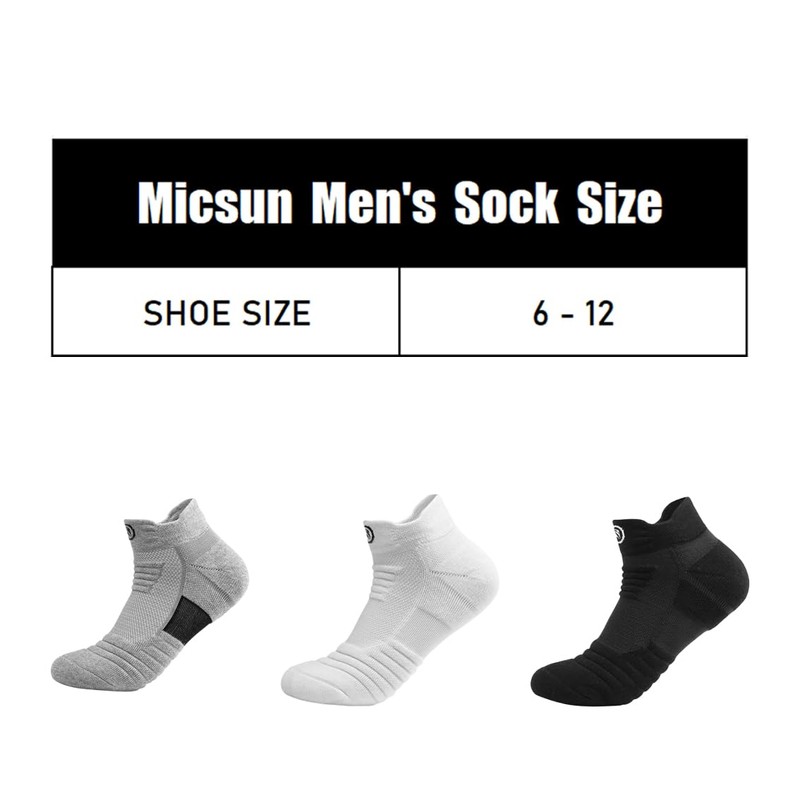 micsun 6 Pares Calcetines Deportivos para Hombre con Parte Inferior