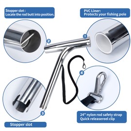 Boat Rod Holder Outrigger for Fishing Marine Grade 316 Stainless Steel (2 PCS)