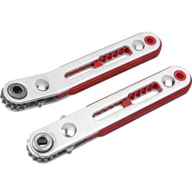 Wolfride Ratchet Screwdriver, Offset Type, Straight Type, Ratchet Handle, 1/4 Inch, Small, Convenient to Carry, Drive, Pocket, Torque Wrench, Suitable for Cars, Bicycles, Set of 2