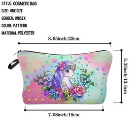 Livel lhood Unicorn Gifts Makeup Bag Cute Small Makeup Organizer Bag Travel Toiletry Zipper Pouch Unicorn Gifts for Unicorn Lovers Cartoon Unicorn Cosmetic Bag for Women
