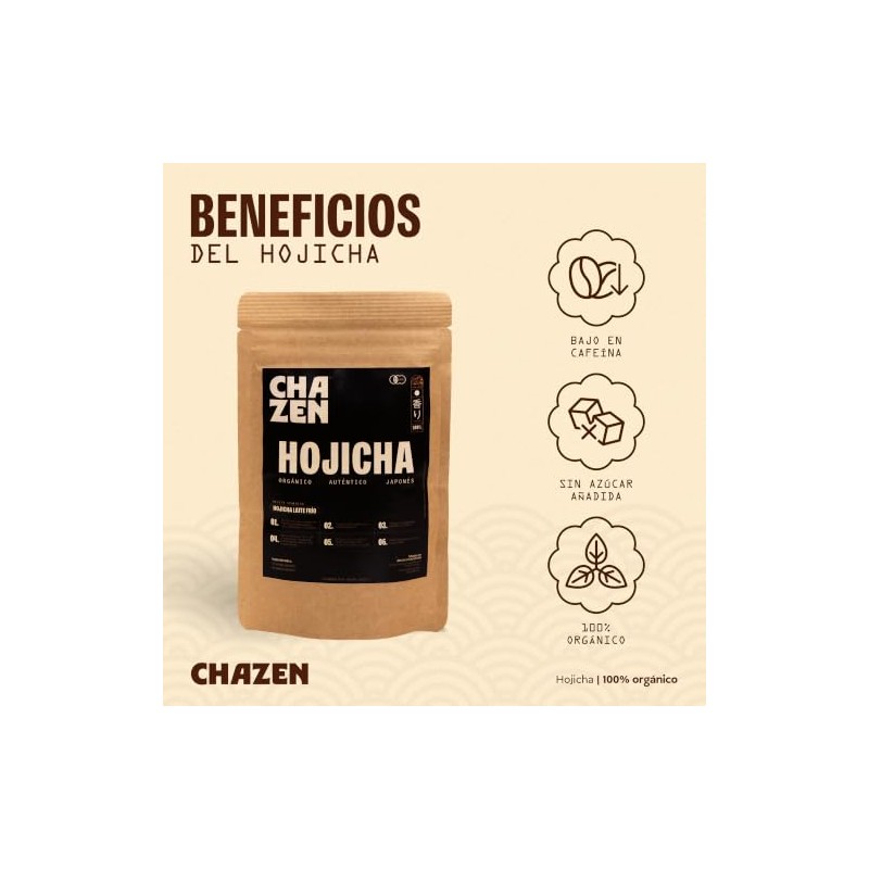 Hojicha Polvo Orgánico Japonés Chazen 50g Verde Tostado