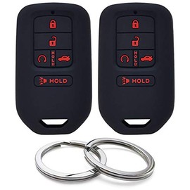 GFDesign 2Pcs Silicone 5 Buttons Key Fob Cover Remote Case Keyless Protector Compatible with Honda Accord Civic CR-V CRV Insight Pilot