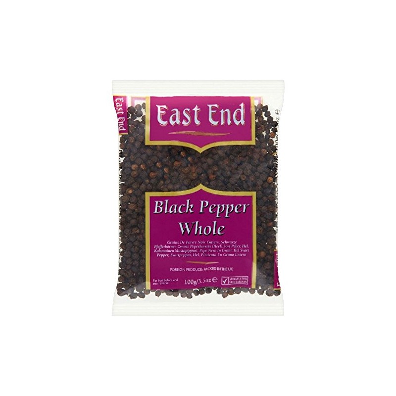 East End Whole Black Pepper (100g) - Pack of 6