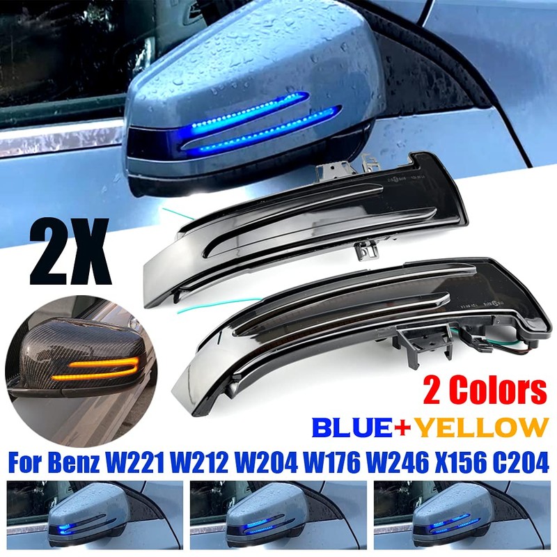 QKLsudua 2pcs Dynamic Sequential Blink Compatible with Be-nz W204 CLA