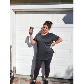 COOTRY Plus Size Workout Tops for Women Short Sleeve Loose fit Shirts Athletic Gym Yoga Clothing Short Black 4XL