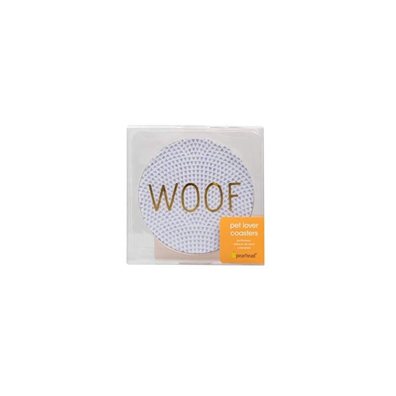 Pearhead Dog Themed Coaster Set, Dog Themed Home and Kitchen
