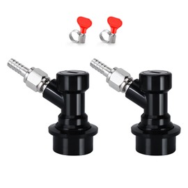MRbrew 2 Pcs Ball Lock Disconnect with Stainless Steel 1/4'' Liquid Barb, Home Brew Ball Lock Corny Keg Fittings for Keg Posts Coupler Extra 2 Hose Clamps & MFL Swivel Nuts