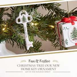 Spode Christmas Tree Our New Home Key Ornament 2024- Festive Decoration, Novelty Bauble for Seasonal Decor - Ideal Holiday Keepsake Ornament for Christmas - Collectible Ornament for Home Decoration
