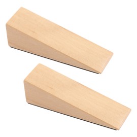 Door Stop, Wooden Door Stoppers 2 Piece Door Wedge Floor Made of Natural Wooden Fine Polishing Smooth Grain with Anti-Slip Rubber Bottom for Bedroom, Kitchen, Living Room, Bathroom Door Protector