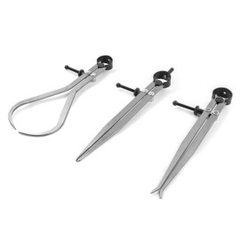 QWORK® Compass, Inner Button and Compass, Professional Compass Measuring Tool, Scribing Compass, Spring Compass, Pointed Compass, 3-Piece Set, 8 Inches / 200 mm