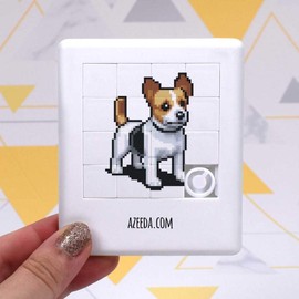 Azeeda 'Pixel Art Jack Russell Dog' Sliding Puzzle (PZ00027582)
